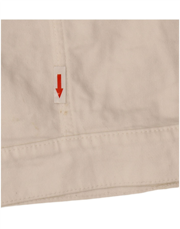 Giacca in denim corto da donna Marks & Spencer UK 12 cotone bianco medio