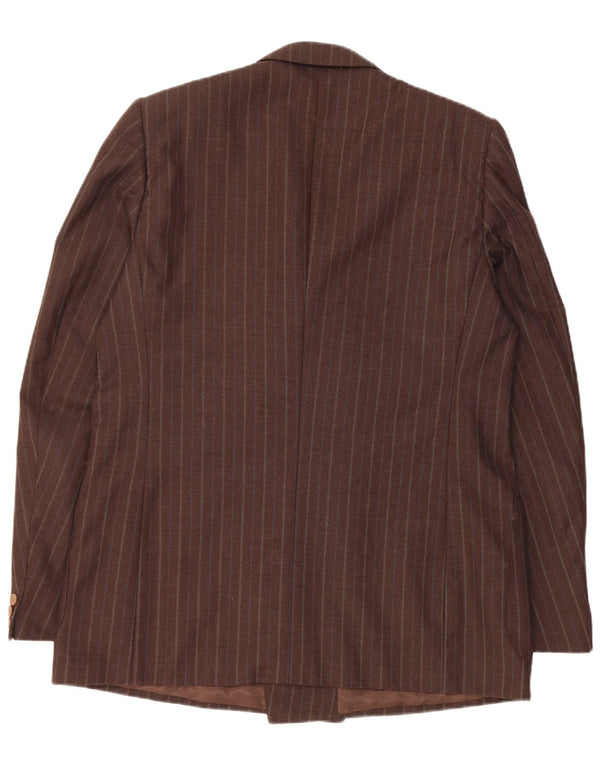 Giacca blazer doppiopetto vintage da uomo IT 54 2XL a righe marroni