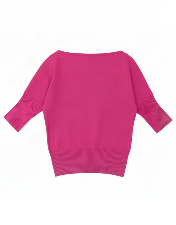Maglione da donna con scollo a barchetta e spalle scoperte Benetton UK 14 Rosa medio