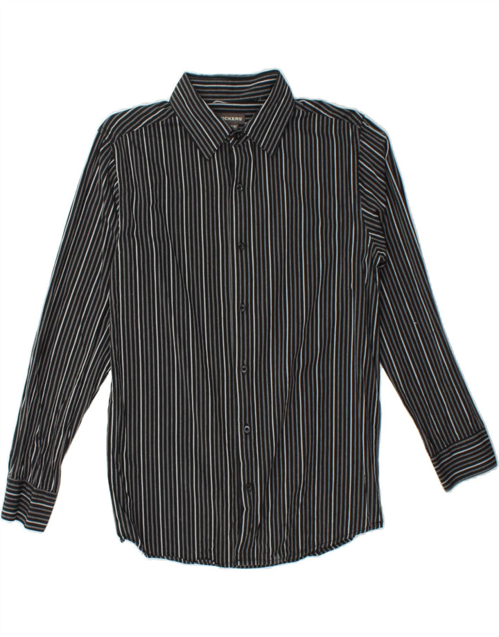 DOCKERS Boys Shirt 14-15 Years Large Black Striped Cotton Vintage Dockers and Second-Hand Dockers from Messina Hembry 
