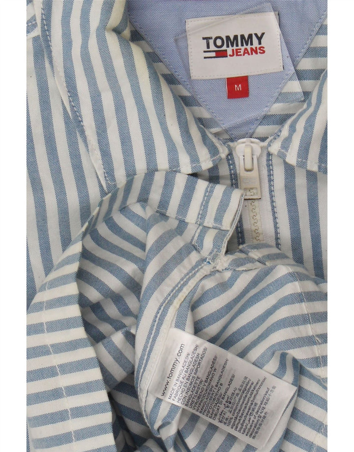 Camicia pullover a maniche corte da uomo Tommy Hilfiger in cotone a righe blu medio
