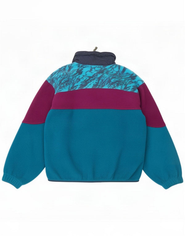 Astrolabio Mens Zip Neck Fleece Jumper Medium Blue Camouflage Polyester