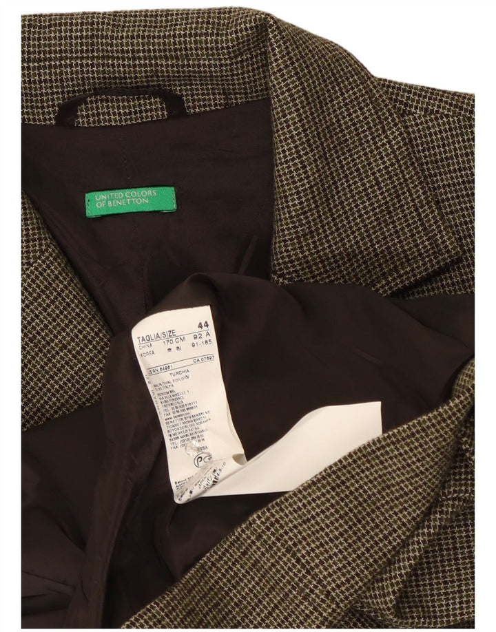 Abito 2 Pezzi Benetton Donna IT 44 Medio W32 L31 Verde Pied De Poule