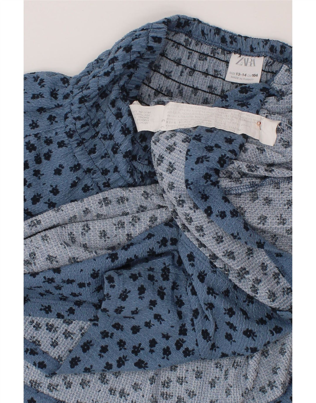 Gonna con Volant per Bambina ZARA 13-14 Anni W26 Poliestere Maculato Blu