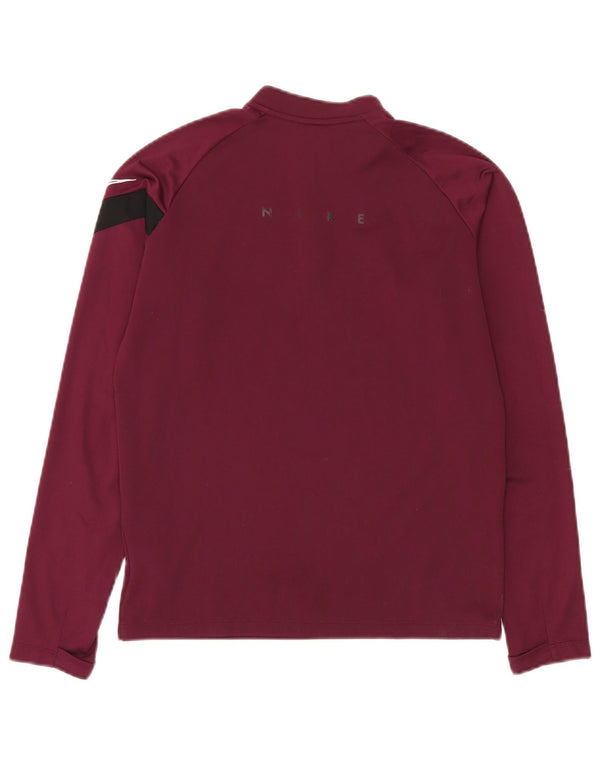 Top della tuta pullover con grafica Nike da ragazzo Dri Fit 12-13 anni Large Bordeaux