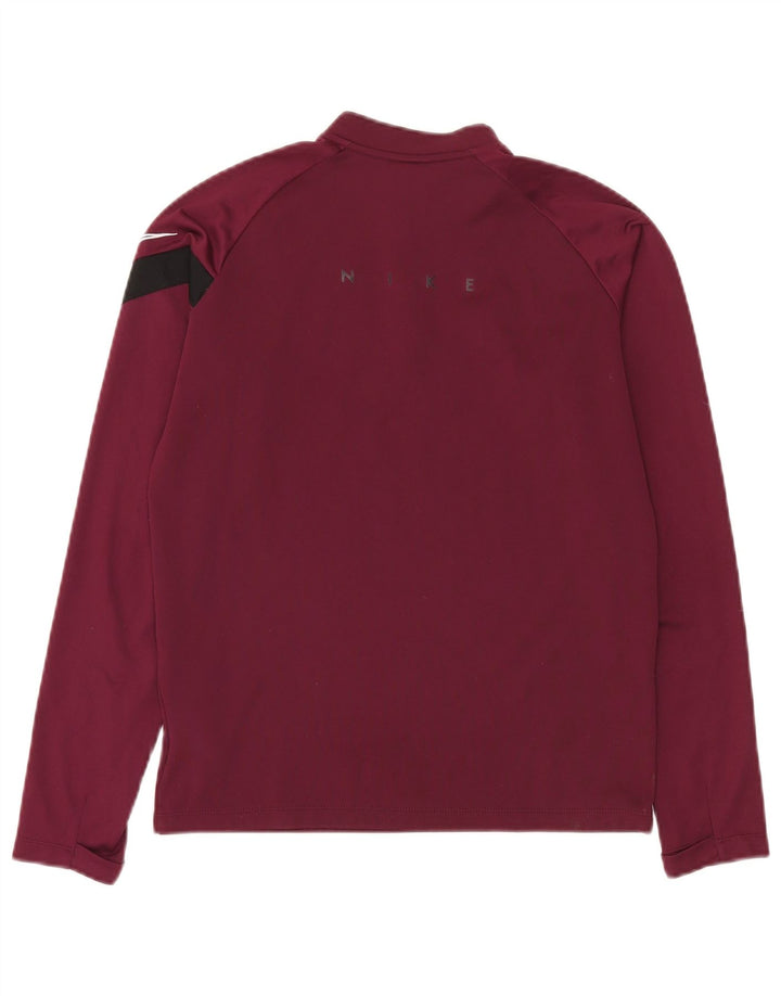 Top della tuta pullover con grafica Nike da ragazzo Dri Fit 12-13 anni Large Bordeaux