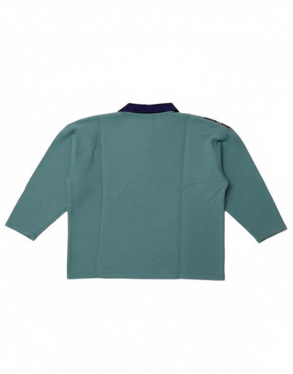 Felpa vintage da donna oversize con maniche a 3/4 UK 14 Blu medio