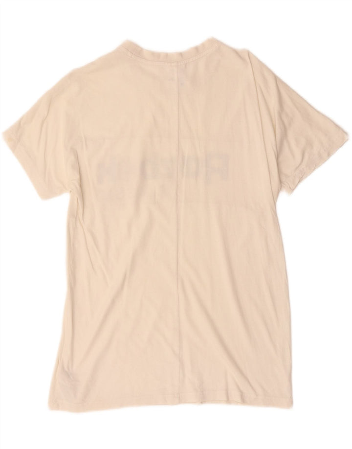 T-shirt grafica da donna Reebok Top UK 12 medio cotone bianco sporco