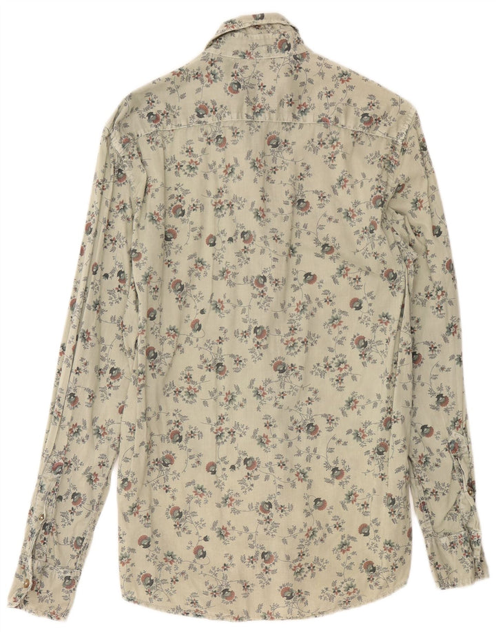 Camicia Benetton Uomo Grigio Medio Floreale