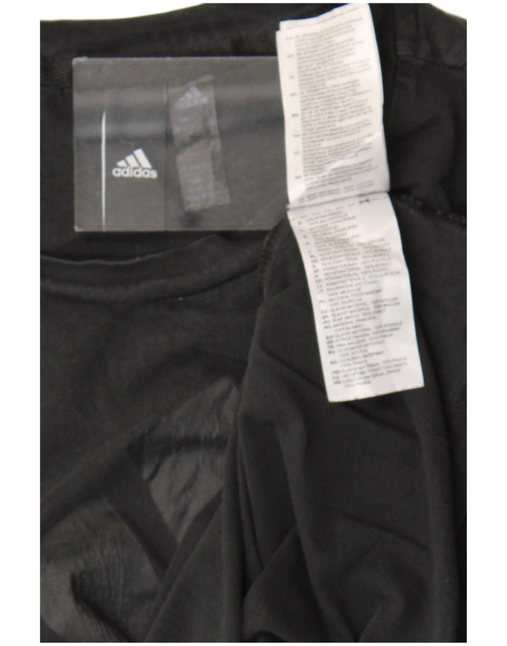 T-shirt grafica da donna Adidas Top UK 12 cotone medio nero