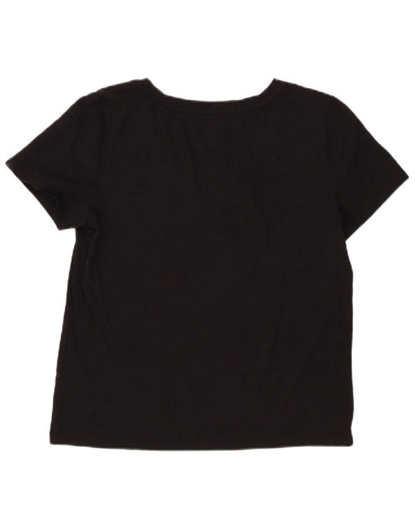 T-shirt da donna Chaps Top UK 14 grande cotone nero