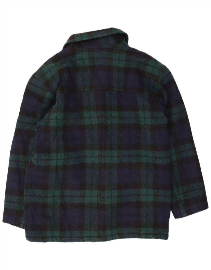 Cappotto giacca a vento da uomo Wear Over UK 38 Lana a quadri blu navy medio