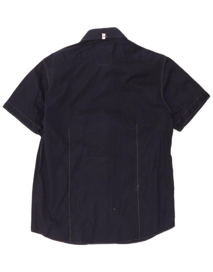 Camicia a maniche corte da uomo G-Star grande in cotone blu navy