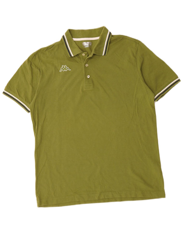 Polo Kappa Uomo XL Cotone Rigato Verde