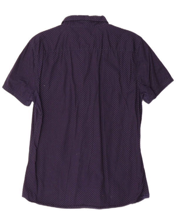 Camicia slim fit da uomo French Connection grande cotone maculato blu navy
