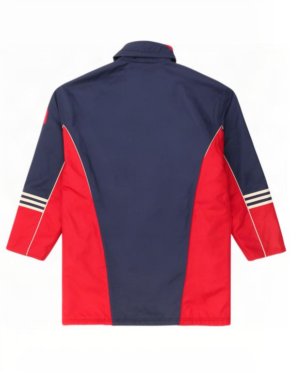 Cappotto imbottito con cappuccio da uomo Adidas UK 38/40 Medium Blu Navy Colourblock
