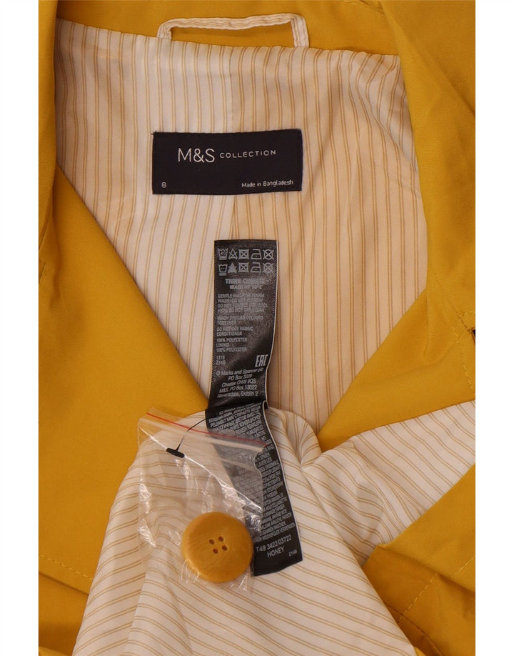 Trench da donna Marks & Spencer UK 8 piccolo poliestere giallo