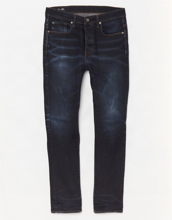 Jeans slim da uomo G-Star 3301 W34 L32 cotone blu navy