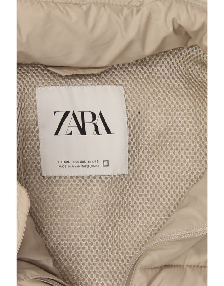 ZARA Womens Padded Jacket UK 20 2XL Beige Polyester Vintage Zara and Second-Hand Zara from Messina Hembry 