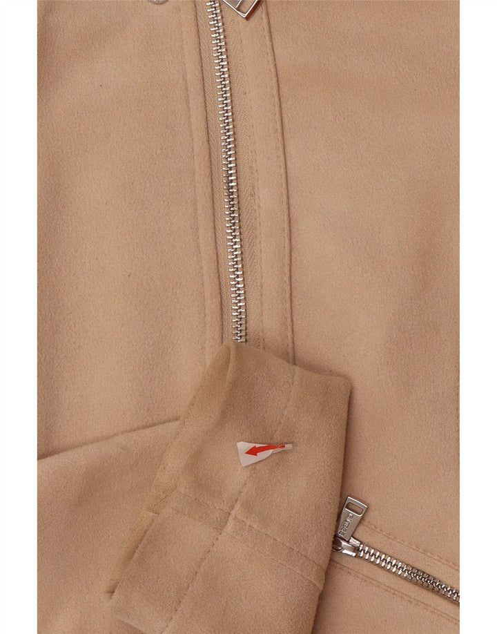 Giubbotto bomber corto da donna GUESS UK 10 piccolo poliestere beige
