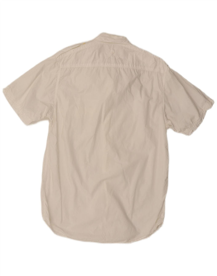 Camicia militare a maniche corte da uomo Murphy & Nye grande cotone bianco