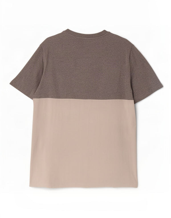 T-shirt grafica da uomo Fila Top Large in cotone color block grigio