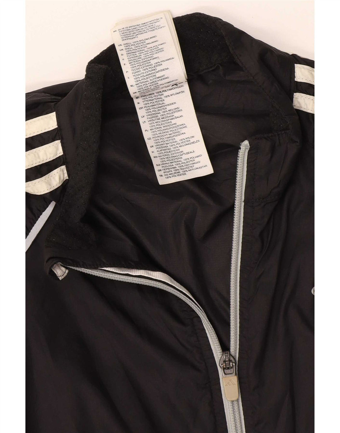 Giacca da ginnastica da donna Adidas UK 10 piccola in nylon nero