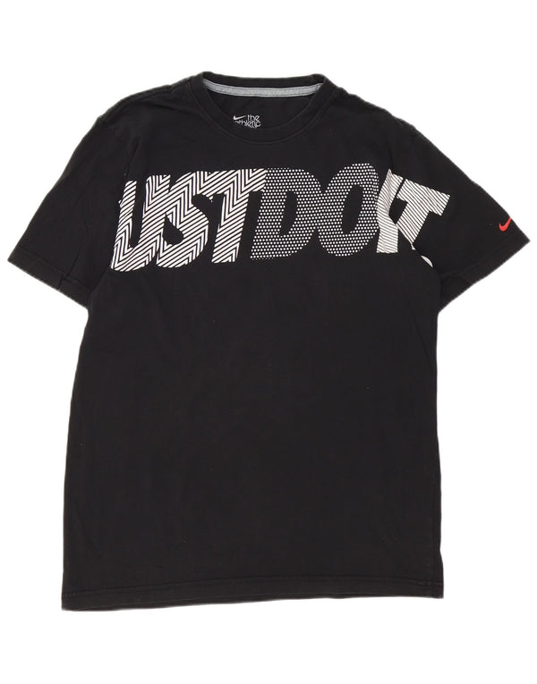 T-shirt grafica da uomo Nike Standard Fit UK 38/40 cotone nero medio