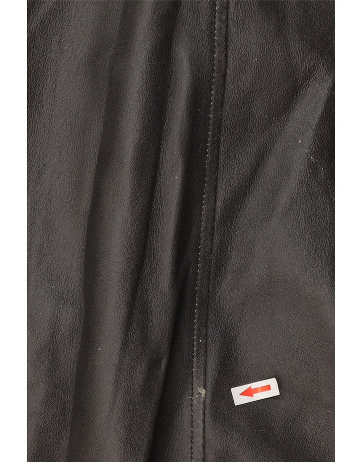 Giacca in pelle militare vintage da uomo IT 54 2XL Pelle nera