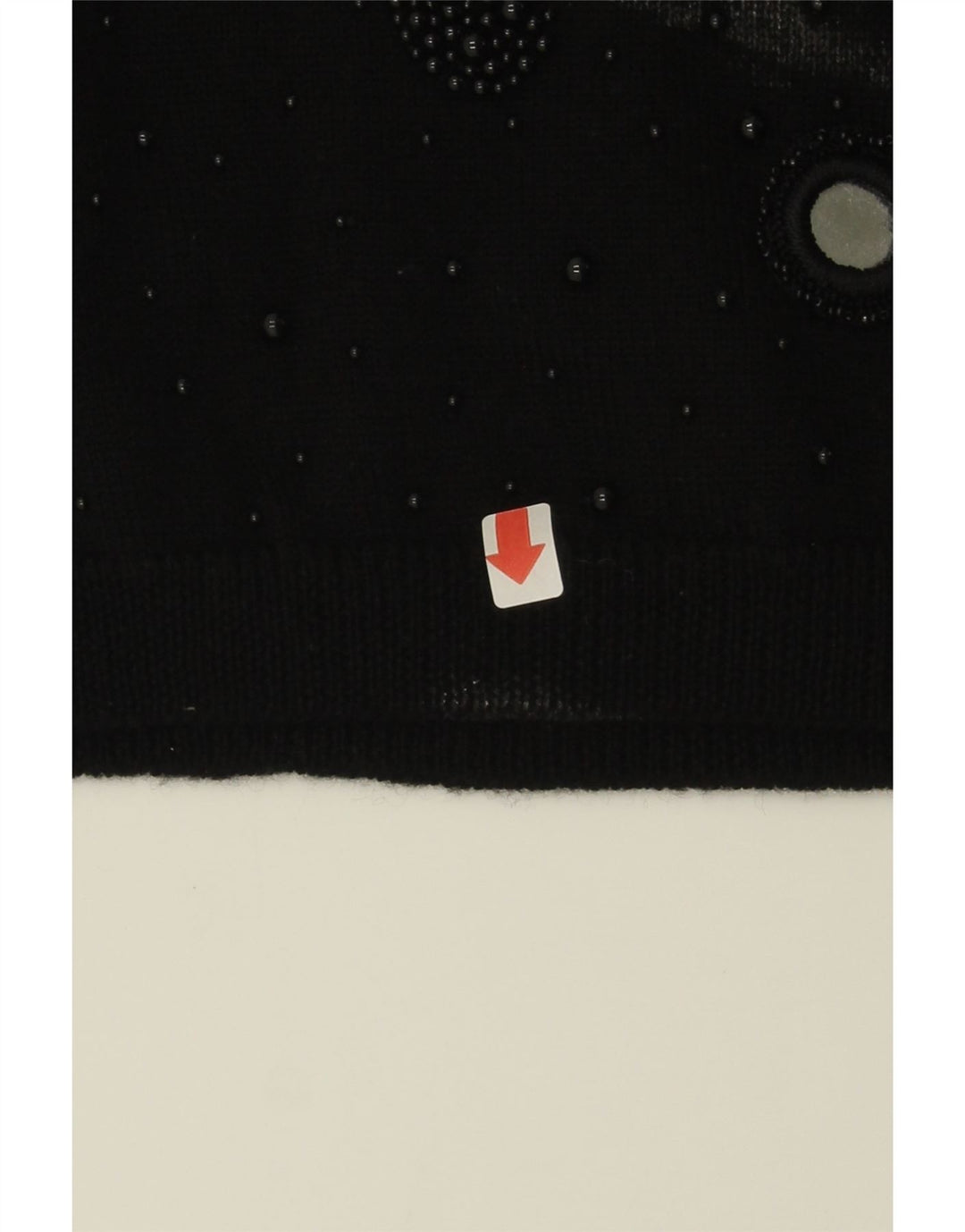 VINTAGE Womens Crew Neck Jumper Sweater EU 38 Medium Black Wool Vintage Vintage and Second-Hand Vintage from Messina Hembry 