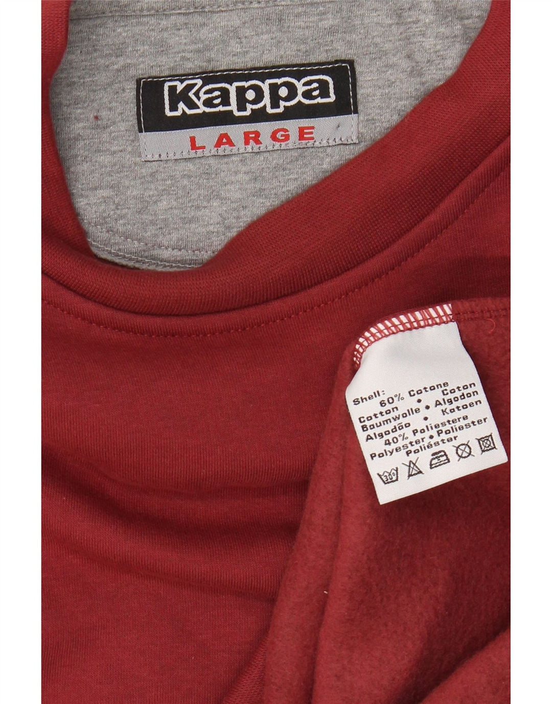 KAPPA Mens Sweatshirt Jumper Large Red Cotton Vintage Kappa and Second-Hand Kappa from Messina Hembry 