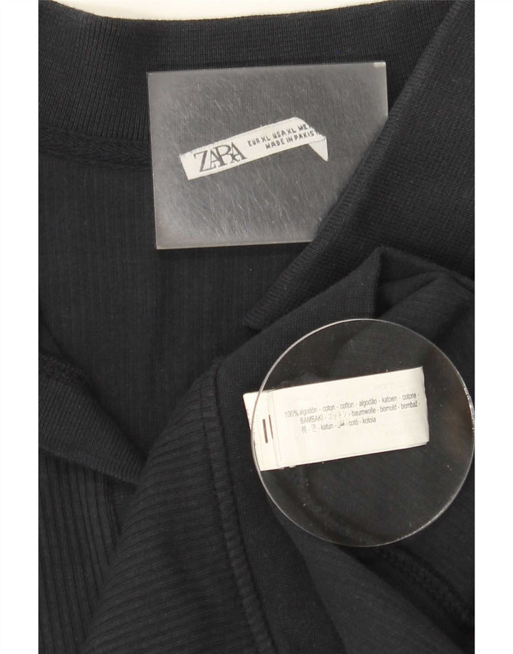 Polo Zara da uomo XL in cotone nero