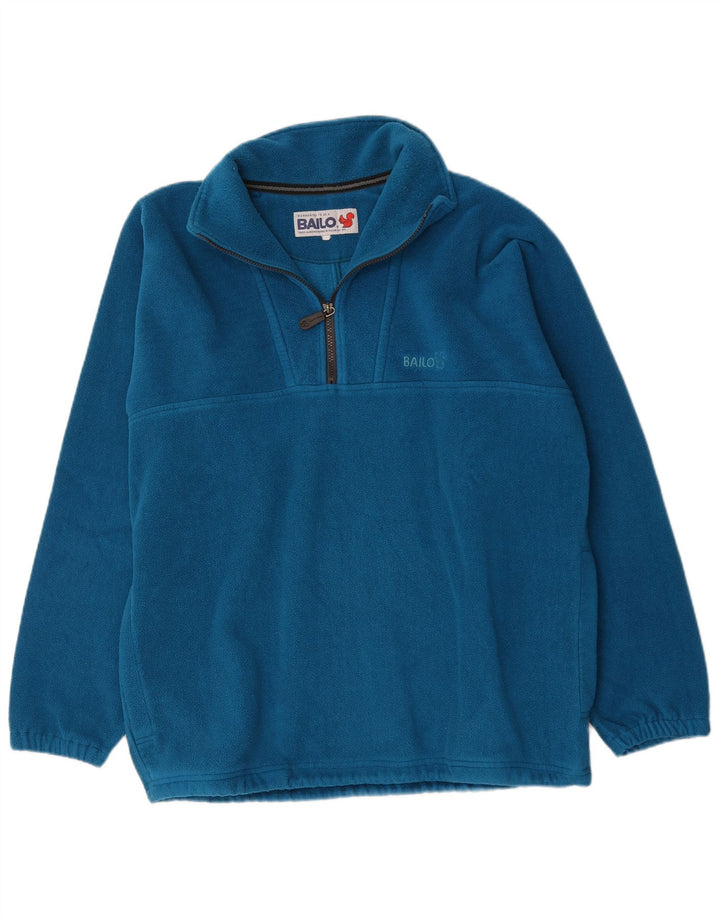 Maglione in pile da uomo con zip e collo Bailo, grande, in poliestere blu
