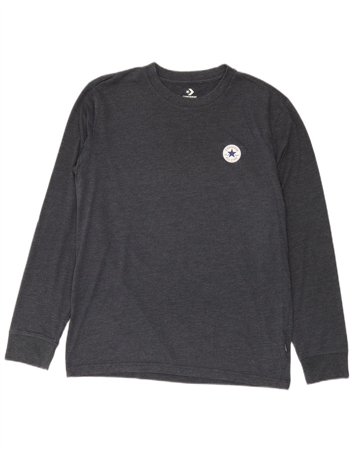 Converse Top da uomo a maniche lunghe in cotone blu navy medio