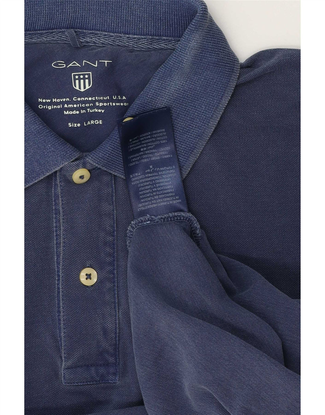 Polo da uomo Gant grande in cotone blu