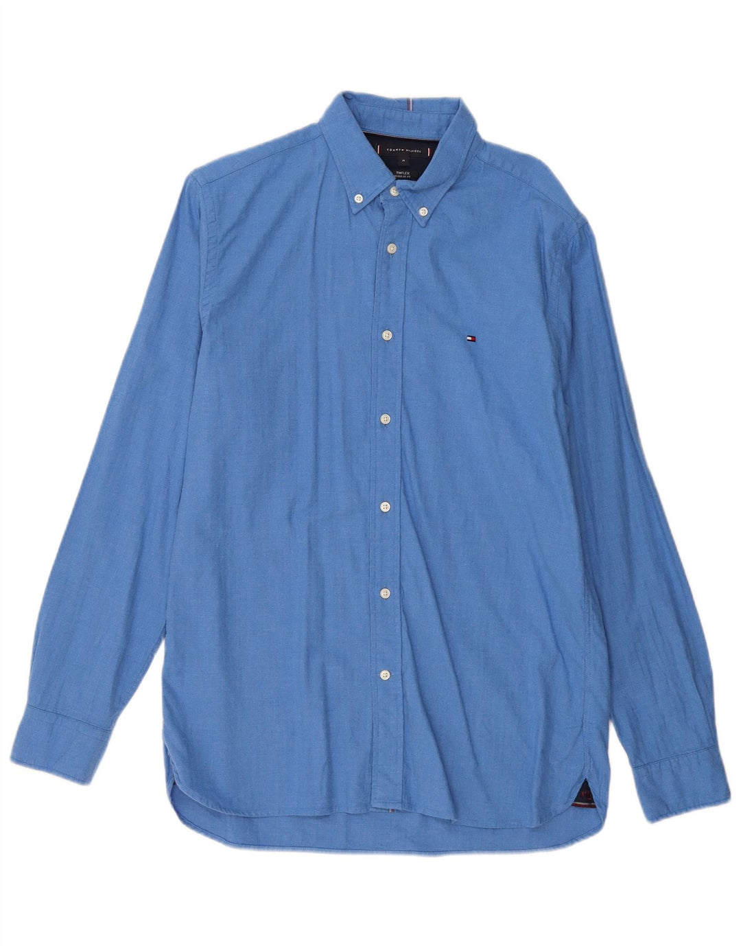 TOMMY HILFIGER Camicia da uomo vestibilità regolare in cotone blu medio