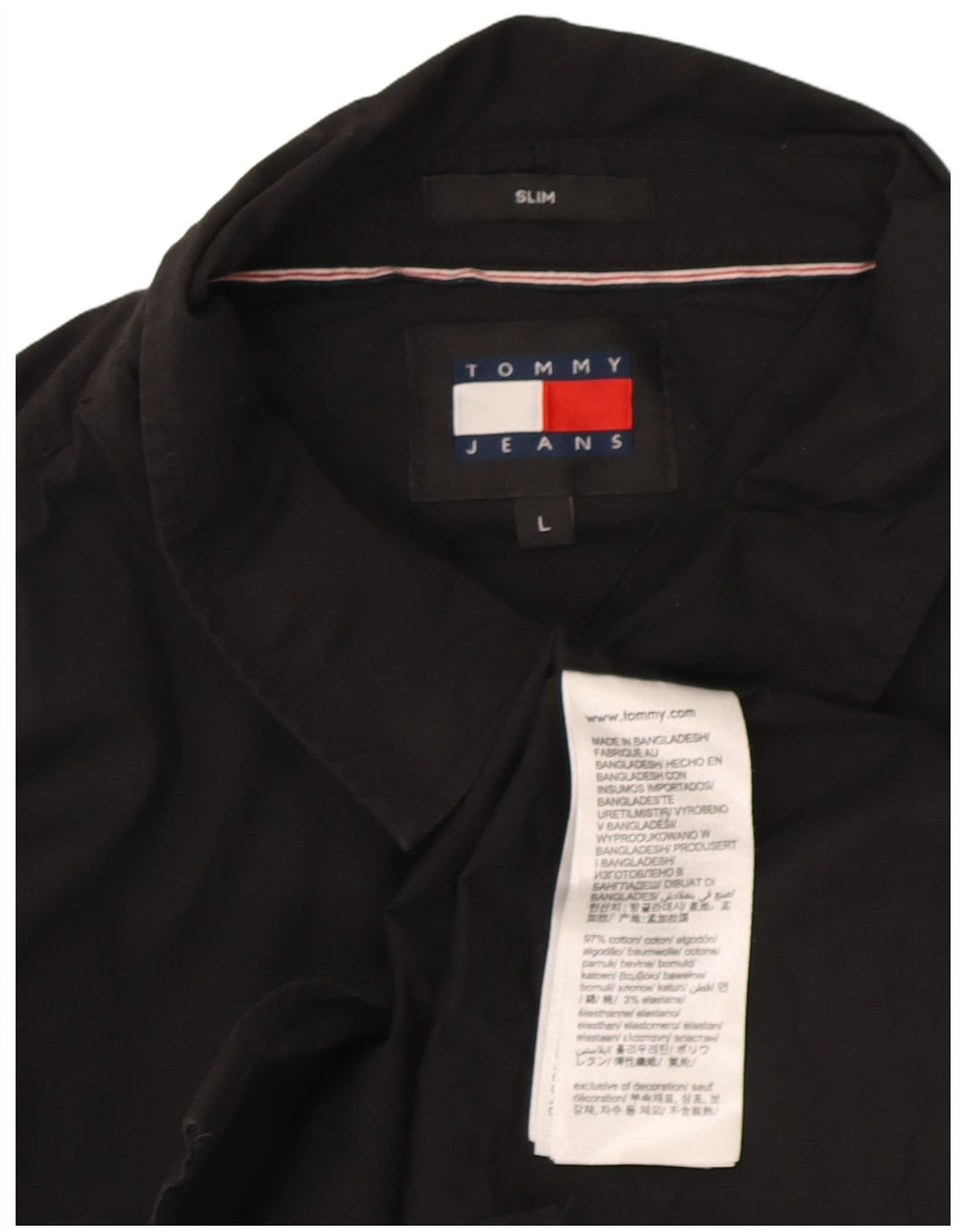 Camicia slim fit da uomo Tommy Hilfiger grande cotone nero
