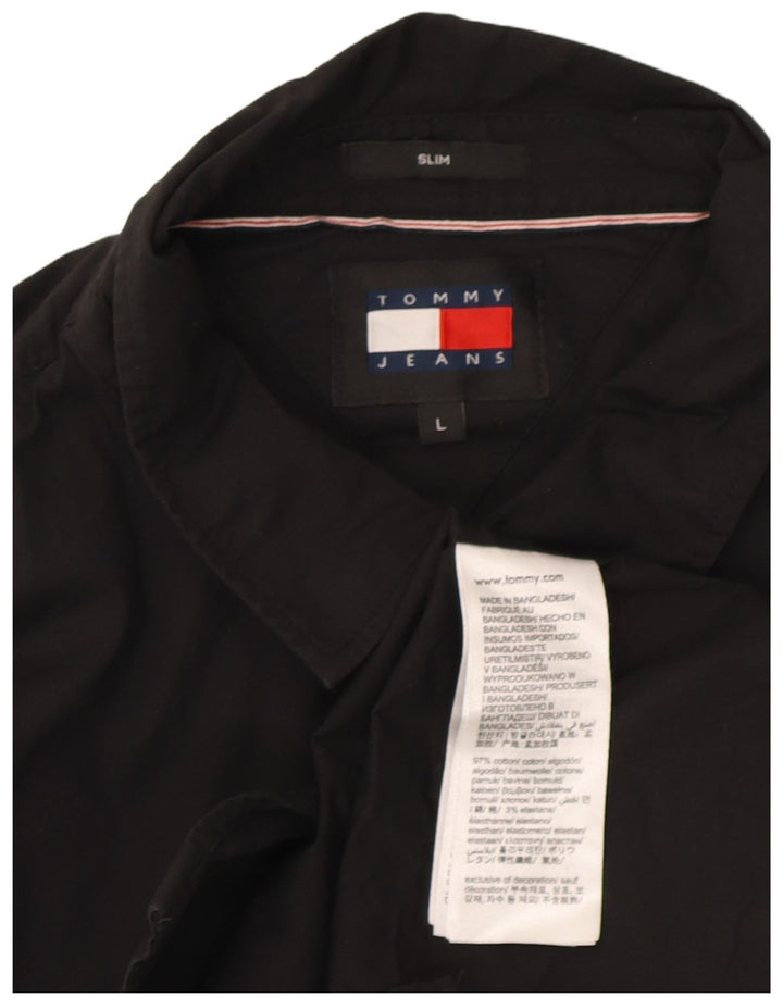 Camicia slim fit da uomo Tommy Hilfiger grande cotone nero