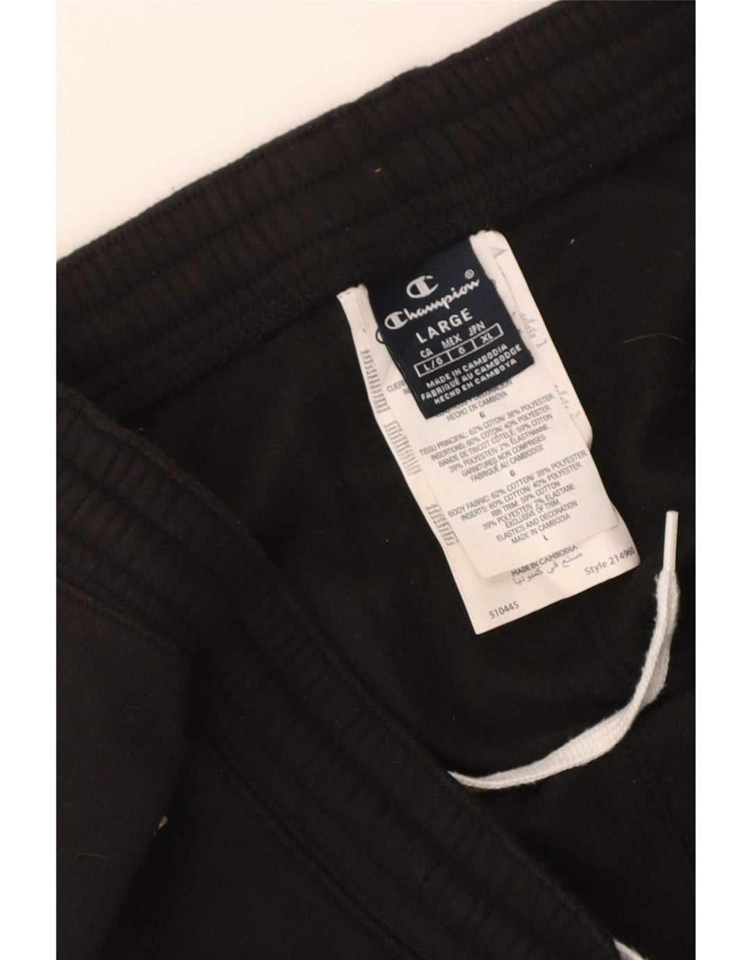 Pantaloni da tuta da uomo Champion Joggers grandi in cotone nero