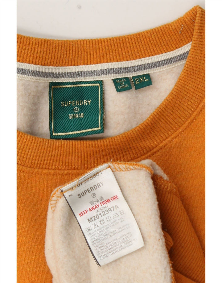 Felpa da uomo SUPERDRY Maglione 2XL Cotone giallo