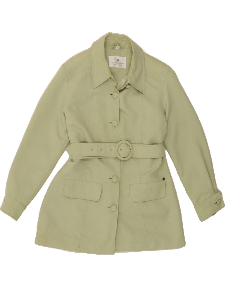FOUR SEASONS Womens 5 Button Blazer Jacket UK 14 Medium Green Polyester Vintage Four Seasons and Second-Hand Four Seasons from Messina Hembry 