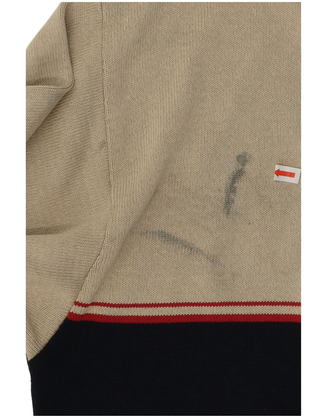 Maglione da uomo vintage grande in poliacrilico color block beige