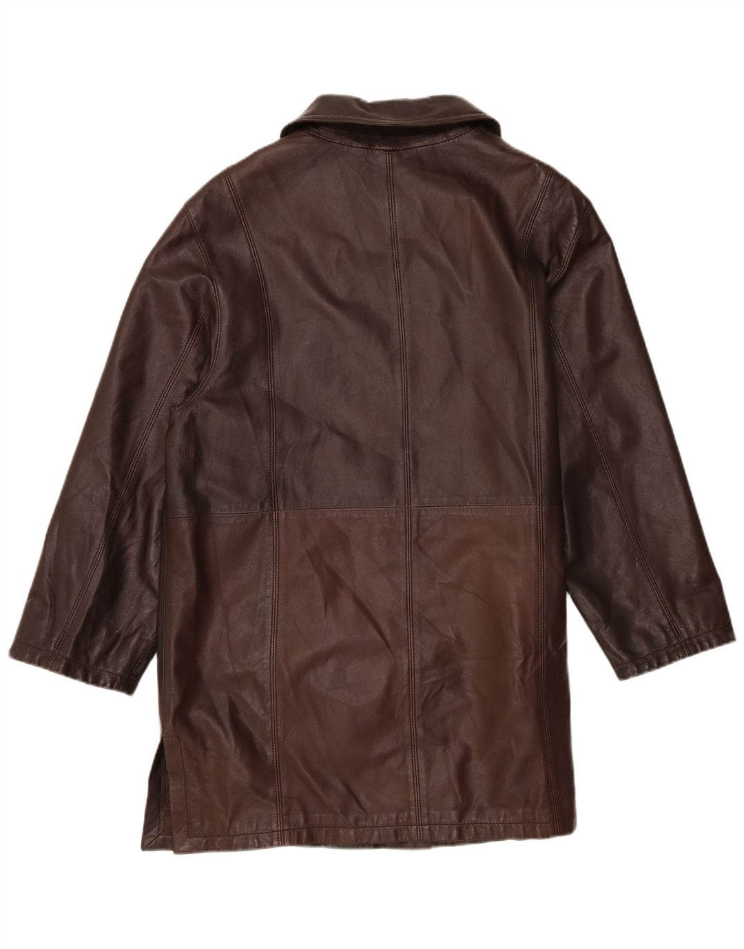 Cappotto in pelle da donna Mabrun UK 16 Grande pelle marrone