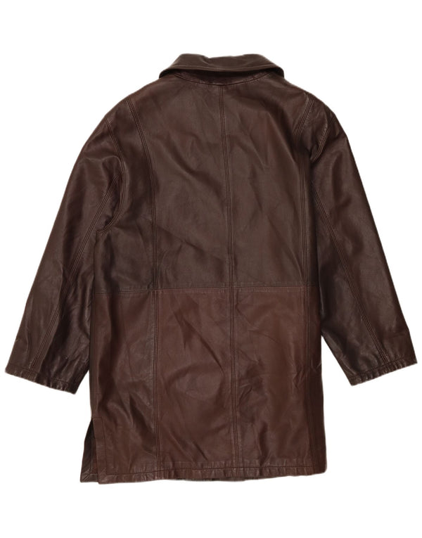 Cappotto in pelle da donna Mabrun UK 16 Grande pelle marrone
