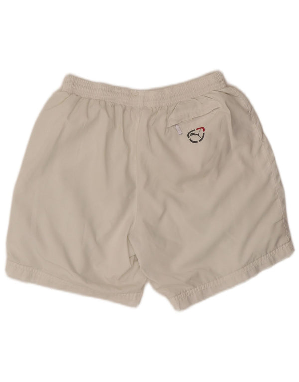 Pantaloncini sportivi Puma da uomo di colore bianco medio in poliestere