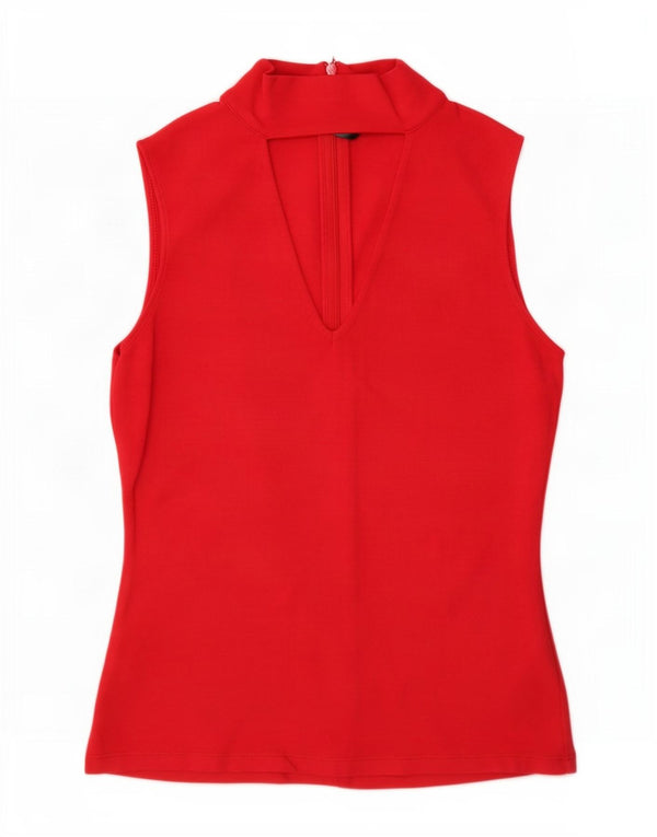 Camicetta da donna Karen Millen Top UK 10 piccola viscosa rossa