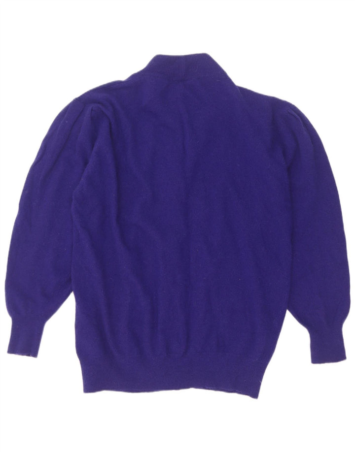 Maglione cardigan da donna vintage IT 46/48 grande lana viola