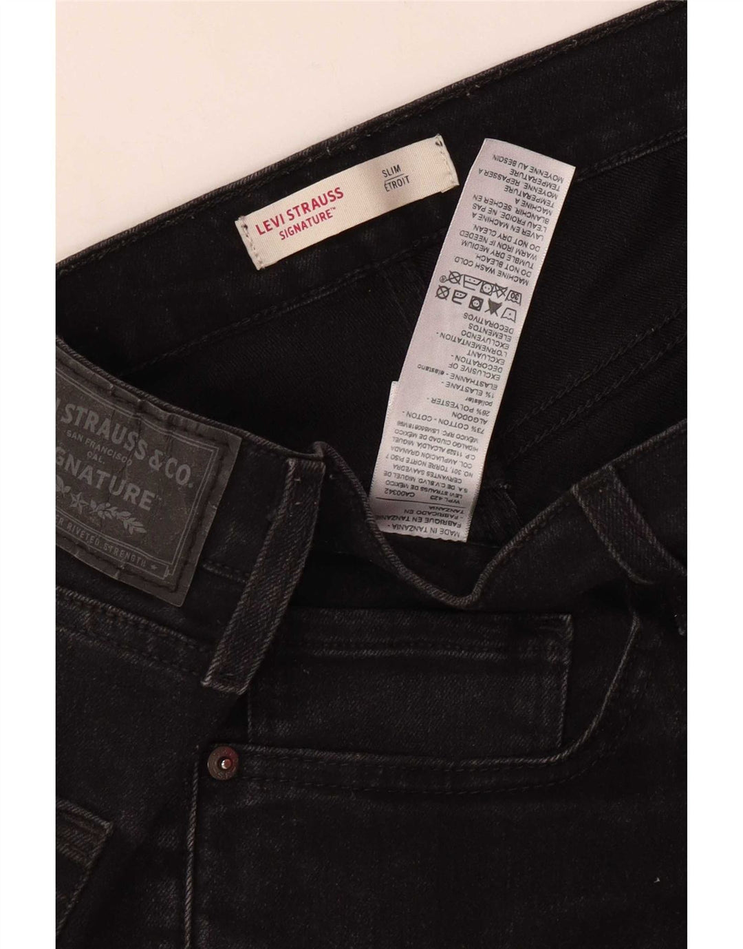 Jeans slim firmati da uomo Levi's W33 L30 cotone nero