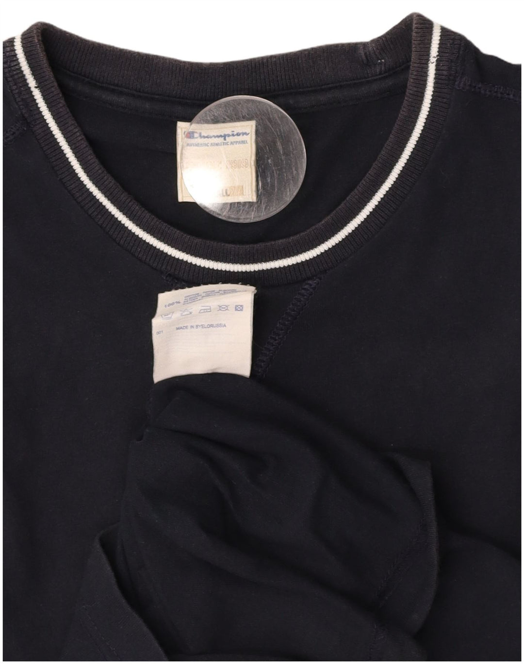 CHAMPION Mens Vest Top Small Navy Blue Cotton