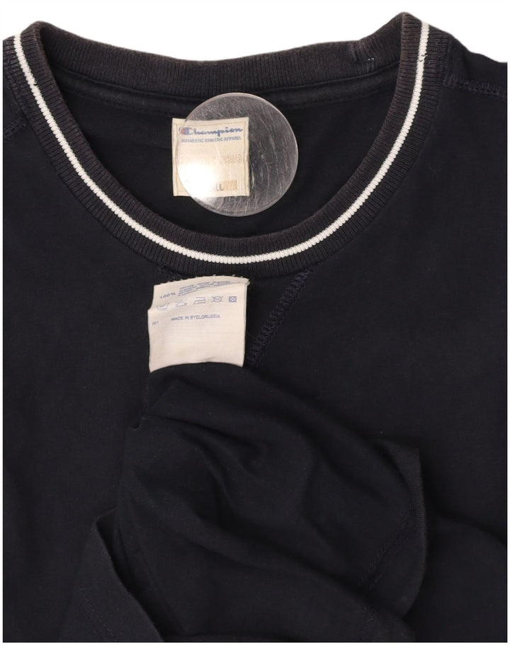 CHAMPION Mens Vest Top Small Navy Blue Cotton